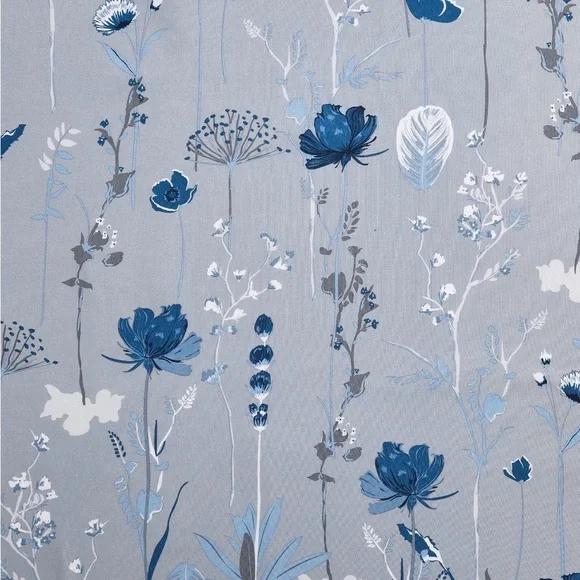 VCNY Home Begonia Grey Floral Shower Curtain Set with hooks - Picture 5 of 6